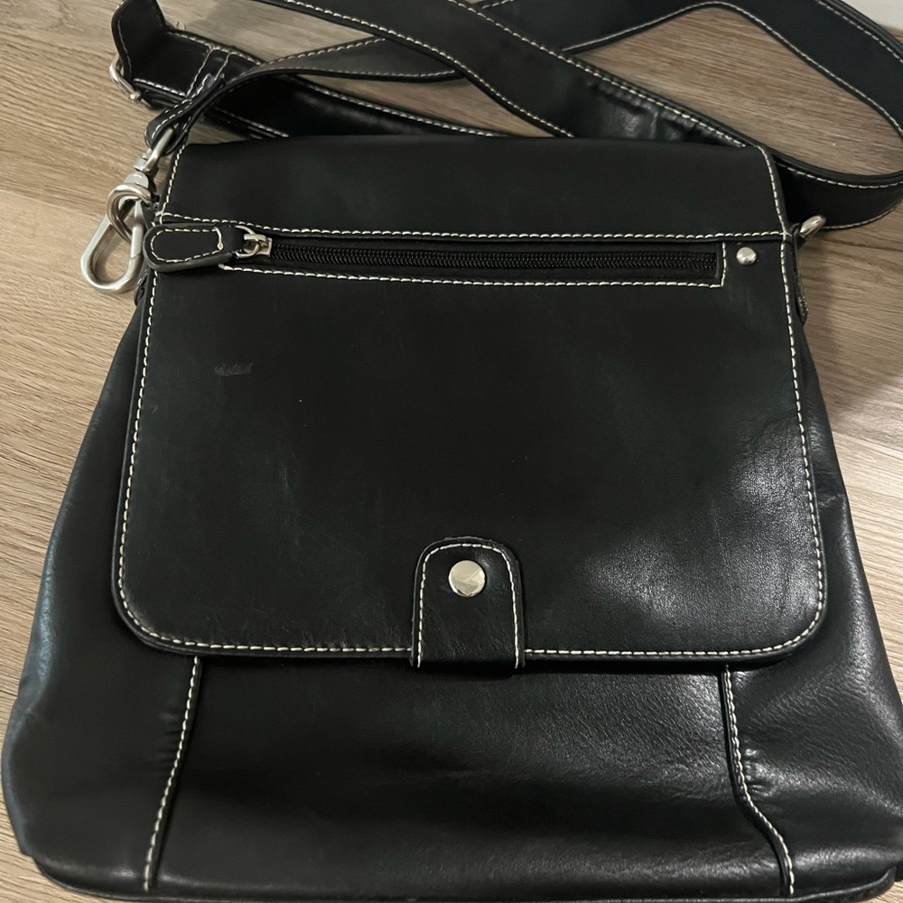 Black Leather Crossbody Bag